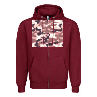 Burgundy milky camouflage Zipper Hoodie - BarkalooDesign