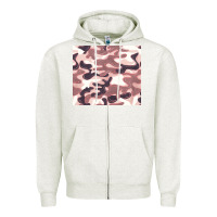 Oatmeal Heather milky camouflage Zipper Hoodie - BarkalooDesign