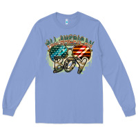 Colony Blue All American boy 4th of july Long Sleeve Tee - FaDigitalArtStudio