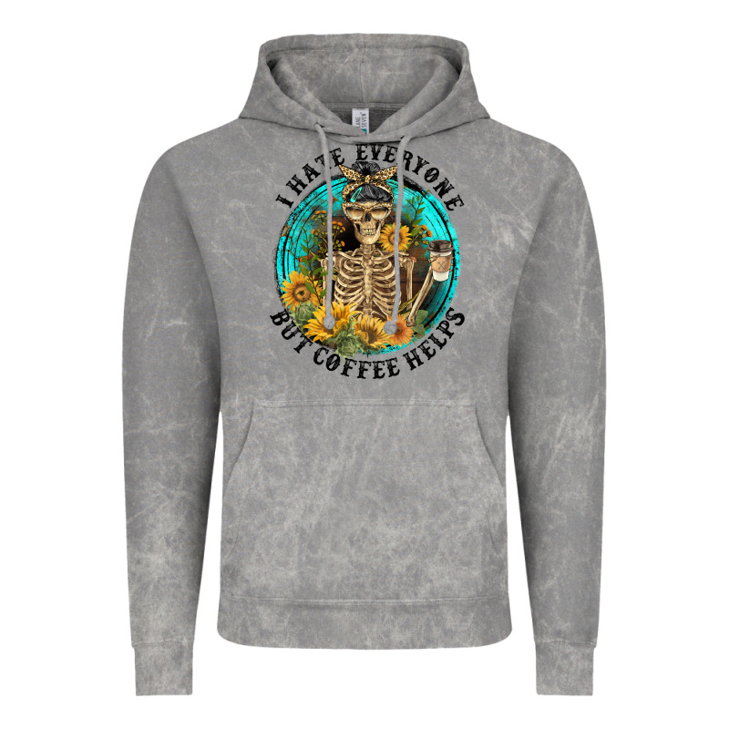 I Hate Everyone But Coffee Helps Vintage Hoodie by FaDigitalArtStudio | Teevron