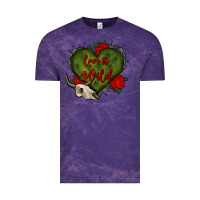 Cloud Purple love is wild with bullskull olivia Vintage Tee - OliviaCreatesArt