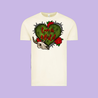 Love Is Wild With Bullskull Olivia Vintage Tee Designed By Oliviacreatesart