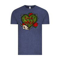 Vintage Denim love is wild with bullskull olivia Vintage Tee - OliviaCreatesArt