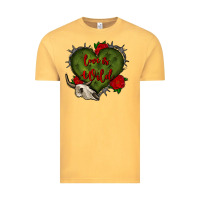 Vintage Mustard love is wild with bullskull olivia Vintage Tee - OliviaCreatesArt