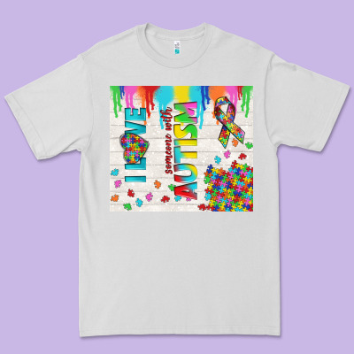 I Love Someone With Autism Premium Tee Designed By Tumblerdesignbyshophia