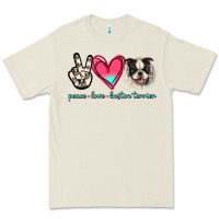 Bone Peace Love Boston Terrier Premium Tee - Jasminsmagicworld