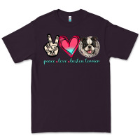 Plum Peace Love Boston Terrier Premium Tee - Jasminsmagicworld