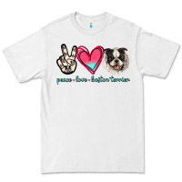 White Peace Love Boston Terrier Premium Tee - Jasminsmagicworld