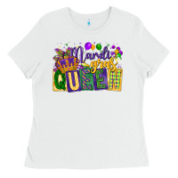 White mardi gras queen Ladies Tee - CowGirlArtShop