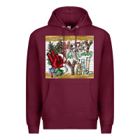 Burgundy merry christmas y'all Premium Hoodie - CowhideDigitalArt