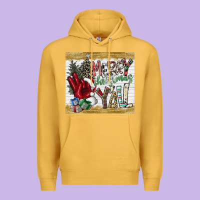 Merry Christmas Y'all Premium Hoodie Designed By Cowhidedigitalart