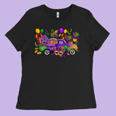 Mardi Gras Truck Ladies Tee Designed By Cowgirlartshop