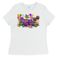 White mardi gras truck Ladies Tee - CowGirlArtShop