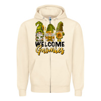 Sandshell welcome gnomies sunflowers Zipper Hoodie - BarkalooDesign