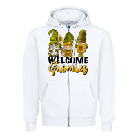White welcome gnomies sunflowers Zipper Hoodie - BarkalooDesign