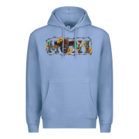 Colony Blue Western mini black highland calf Premium Hoodie - RanaPortraitStore