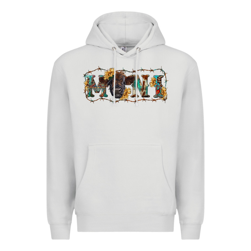 Western Mini Black Highland Calf Premium Hoodie by RanaPortraitStore | Teevron