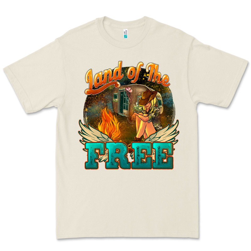 Land Of The Free 4th Of July Premium Tee by HowdyJamesFarm | Teevron
