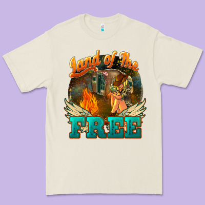 Land Of The Free 4th Of July Premium Tee Designed By Howdyjamesfarm