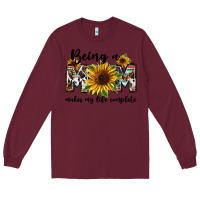 Burgundy Being a mom makes my life complete Mother's Day Long Sleeve Tee - FaDigitalArtStudio