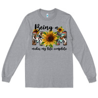 Heather Grey Being a mom makes my life complete Mother's Day Long Sleeve Tee - FaDigitalArtStudio