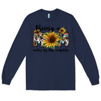 Navy Being a mom makes my life complete Mother's Day Long Sleeve Tee - FaDigitalArtStudio