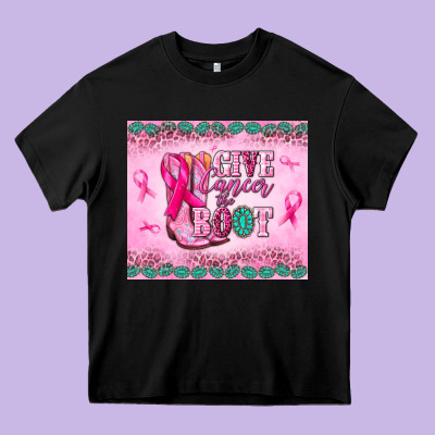 Give Cancer The Boot Heavy Core Tee Designed By Nancycooperartshop