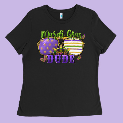 Mardi Gras Dude Ladies Tee Designed By Cowgirlartshop