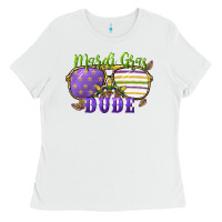White mardi gras dude Ladies Tee - CowGirlArtShop
