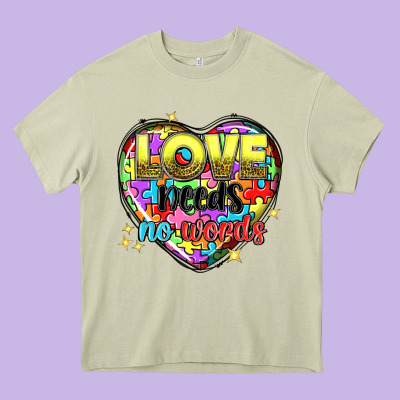 Love Needs No Words Heavy Core Tee Designed By Nancycooperartshop