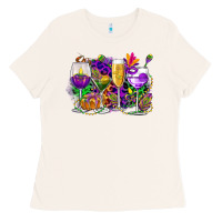 Bone mardi gras wine glasses cowgirl Ladies Tee - CowGirlArtShop