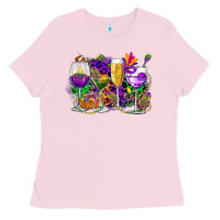Bubblegum Pink mardi gras wine glasses cowgirl Ladies Tee - CowGirlArtShop