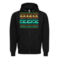 Black turquoise horse and bullskull aztec  pattern Zipper Hoodie - BarkalooDesign