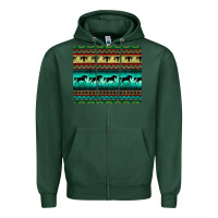 Sports Green turquoise horse and bullskull aztec  pattern Zipper Hoodie - BarkalooDesign