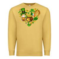 Antique Gold St Patricks heart Premium Sweatshirt - AdoDesignShop