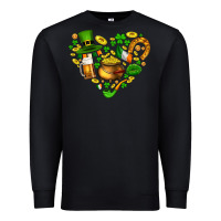 Black St Patricks heart Premium Sweatshirt - AdoDesignShop