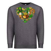 Charcoal Heather St Patricks heart Premium Sweatshirt - AdoDesignShop