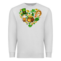 Dove Grey St Patricks heart Premium Sweatshirt - AdoDesignShop
