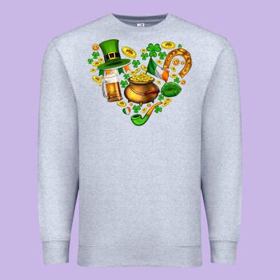 St Patricks Heart Premium Sweatshirt Designed By Adodesignshop