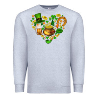 Heather Grey St Patricks heart Premium Sweatshirt - AdoDesignShop