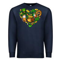 Navy St Patricks heart Premium Sweatshirt - AdoDesignShop