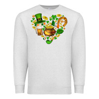 Oatmeal Heather St Patricks heart Premium Sweatshirt - AdoDesignShop