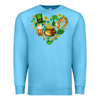 Ocean Blue St Patricks heart Premium Sweatshirt - AdoDesignShop