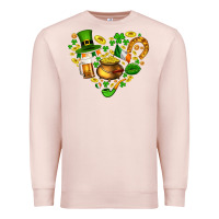 Pale Pink St Patricks heart Premium Sweatshirt - AdoDesignShop