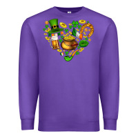 Purple St Patricks heart Premium Sweatshirt - AdoDesignShop