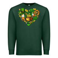 Sports Green St Patricks heart Premium Sweatshirt - AdoDesignShop
