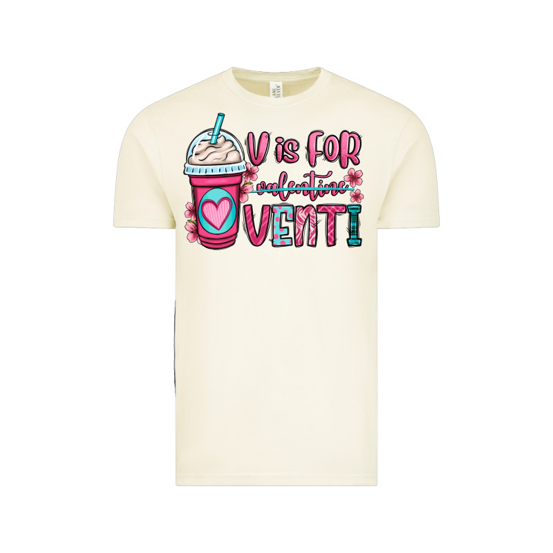 V Is For Valentine Venti Coffee Cup Vintage Tee by OliviaCreatesArt | Teevron