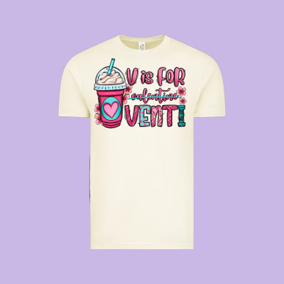 V Is For Valentine Venti Coffee Cup Vintage Tee Designed By Oliviacreatesart