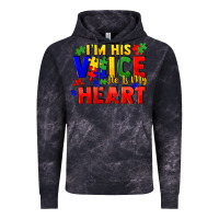 Cloud Black I'm his voice he is my heart Vintage Hoodie - FaDigitalArtStudio