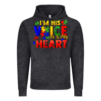 Vintage Black I'm his voice he is my heart Vintage Hoodie - FaDigitalArtStudio